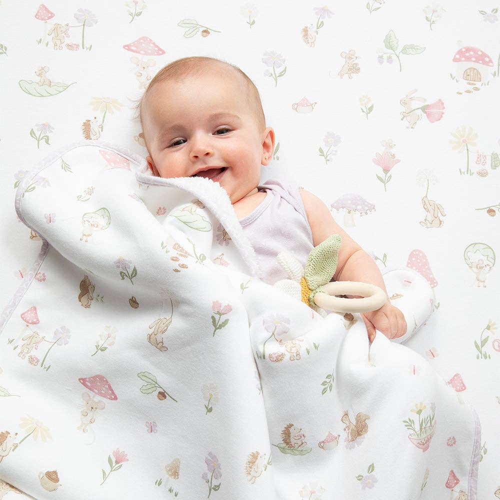 Jersey Sherpa Pram Blanket - Whimsical Wonderland