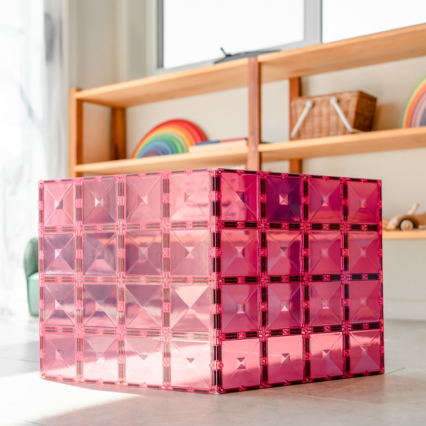 Connetix Tiles 2 Piece Base Plate Pink & Berry Pack | Serenity Kids