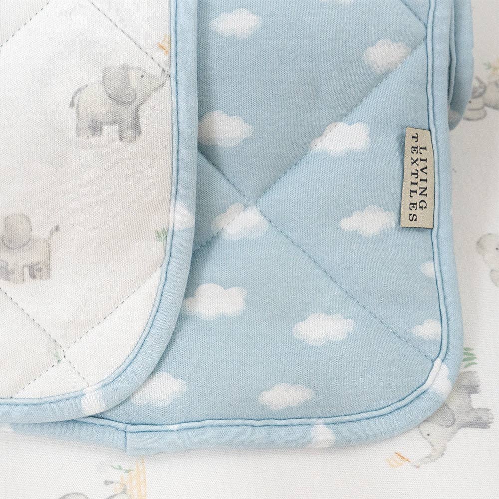 Reversible Quilted Cot Comforter - Elephant Playtime
