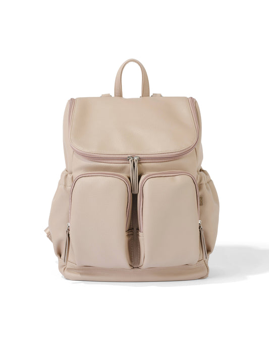 OiOi Signature Nappy Backpack - Oat Dimple Vegan Leather