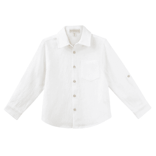 Archie Boys Long Sleeve Button Shirt - Ivory