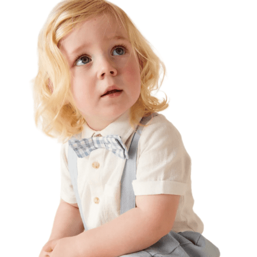 Boys Oliver Gingham Bow Tie - Blue