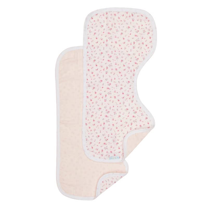 Burp Cloths 2pk - Pink Petals
