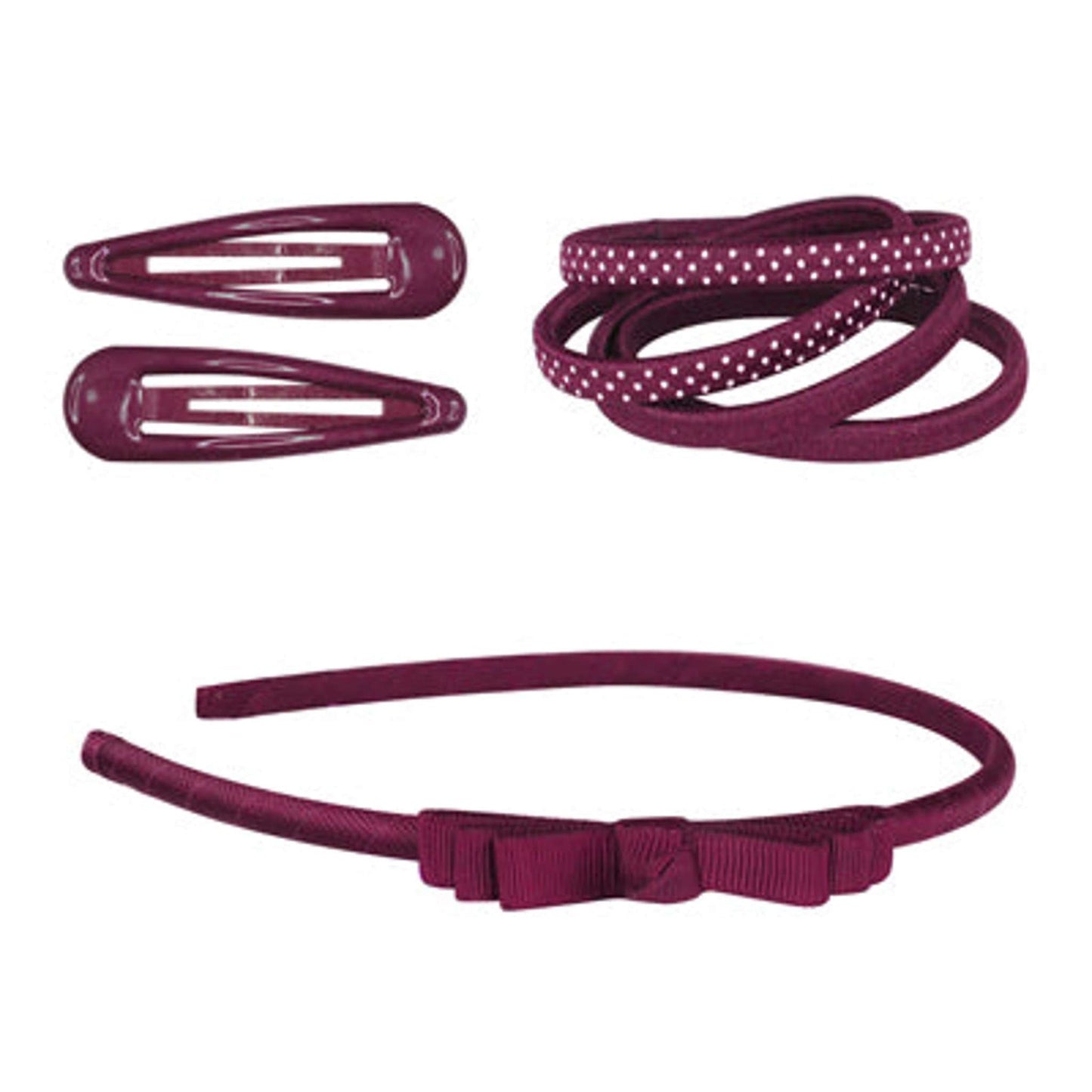 School Basics Hair Accessories Set - Burgundy