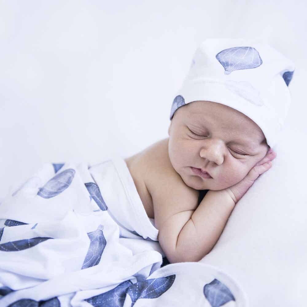 Snuggle Hunny Cloud Chaser Baby Jersey Wrap & Beanie Set
