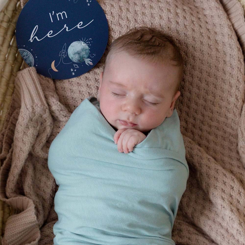 Snuggle Hunny Sage Baby Jersey Wrap & Beanie Set