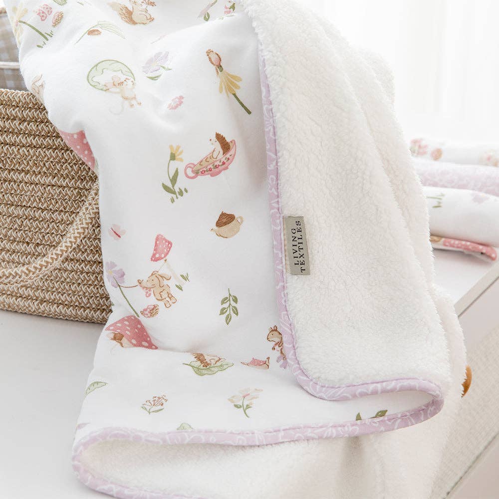 Jersey Sherpa Pram Blanket - Whimsical Wonderland