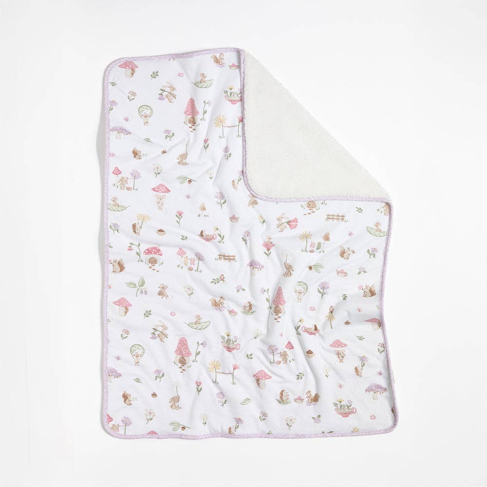 Jersey Sherpa Pram Blanket - Whimsical Wonderland