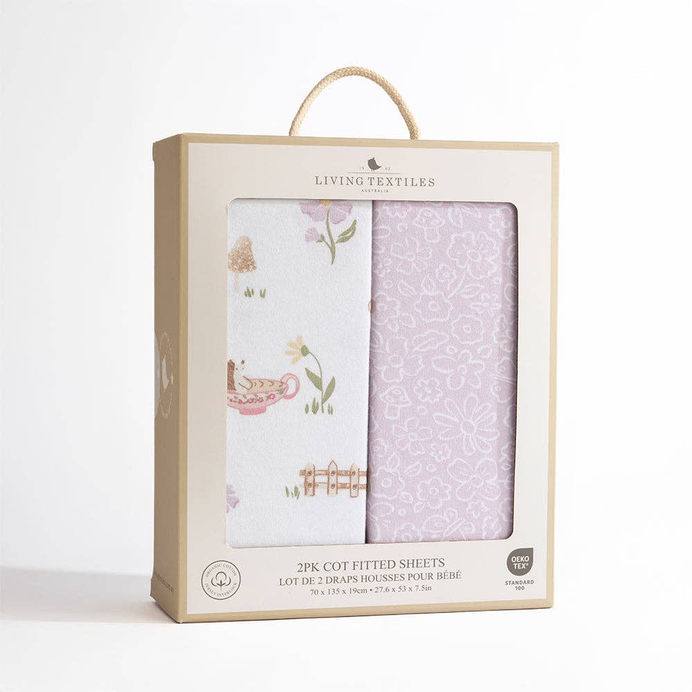 Organic Cot Fitted Sheet 2 Pack - Whimsical Wonderland