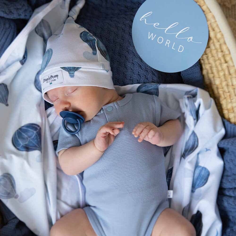 Snuggle Hunny Cloud Chaser Baby Jersey Wrap & Beanie Set