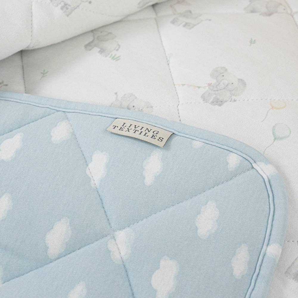 Reversible Quilted Cot Comforter - Elephant Playtime
