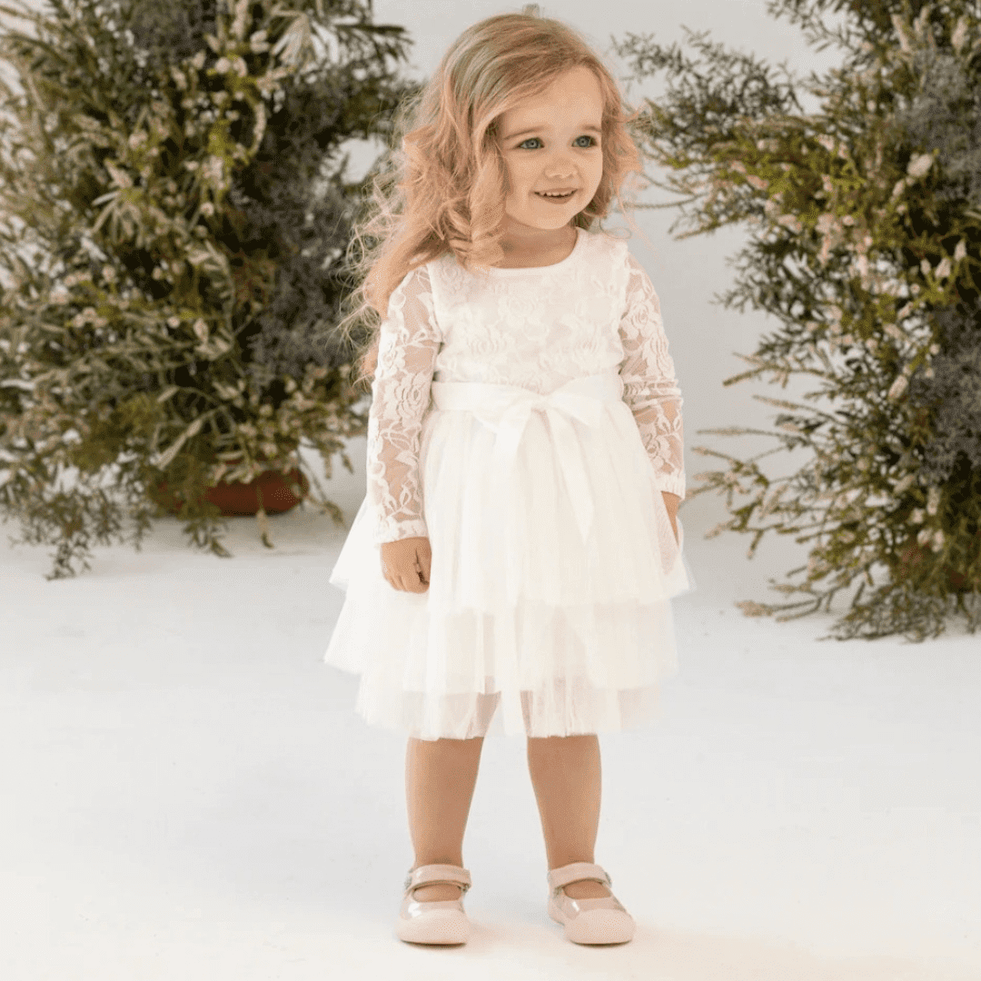 Baby Girl's My First Lace Tutu Long Sleeve - Ivory