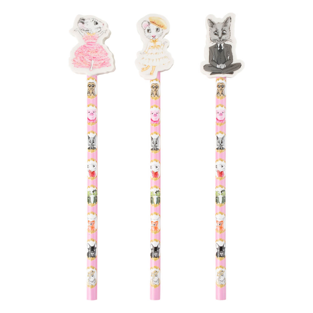Claris In Paris Pencil Set with Eraser Toppers | Serenity Kids