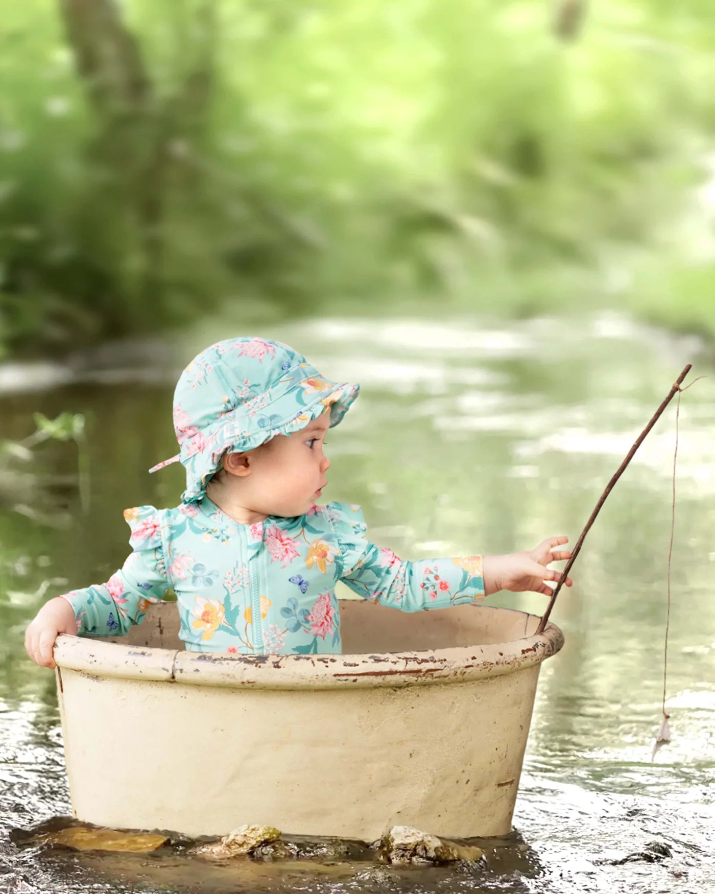 Toshi Swim Bell Hat Ripple - Waratah Mint