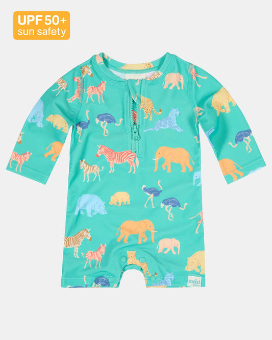 Toshi Swim Onesie L/S Splash - Congo Seagrass