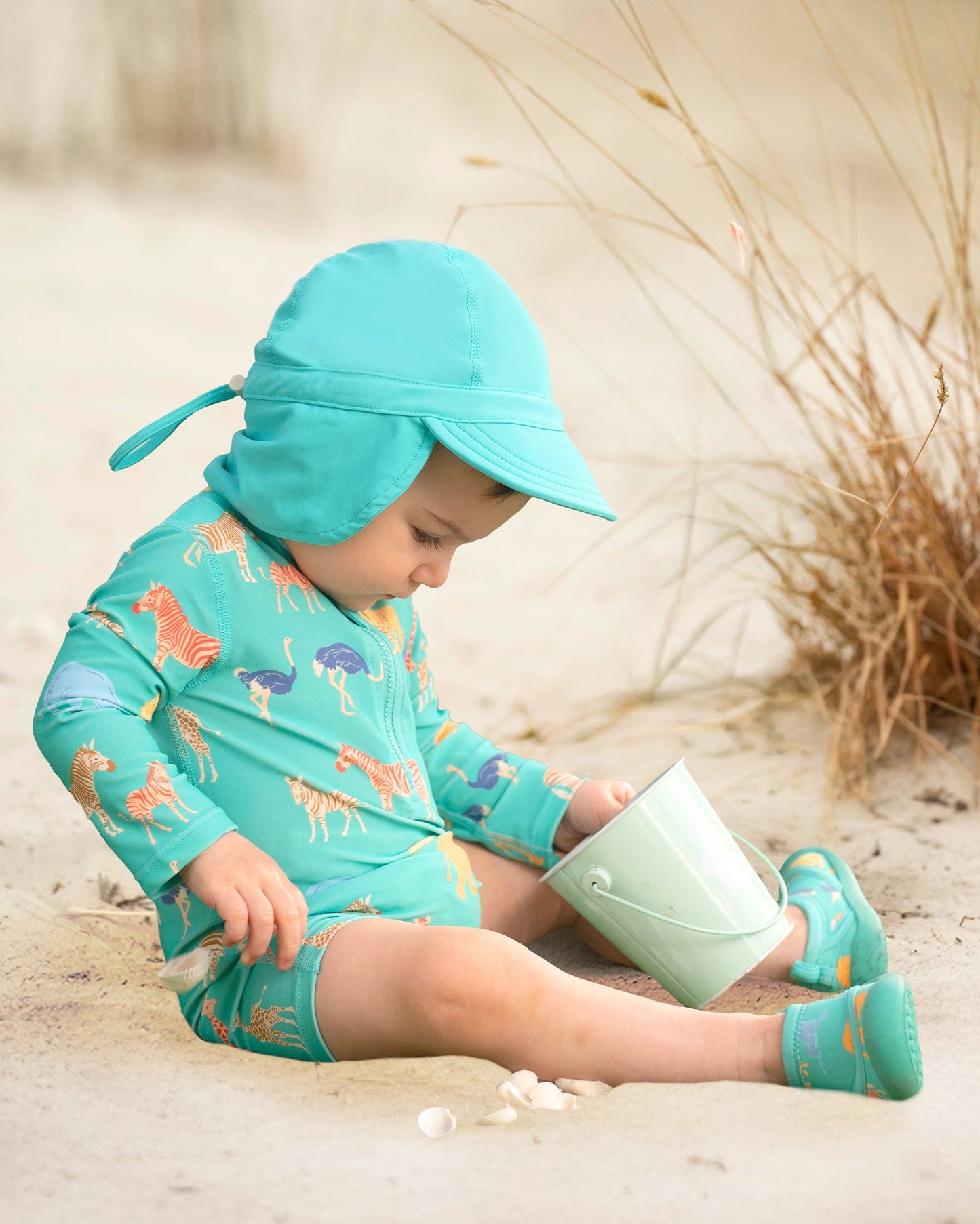 Toshi Swim Onesie L/S Splash - Congo Seagrass