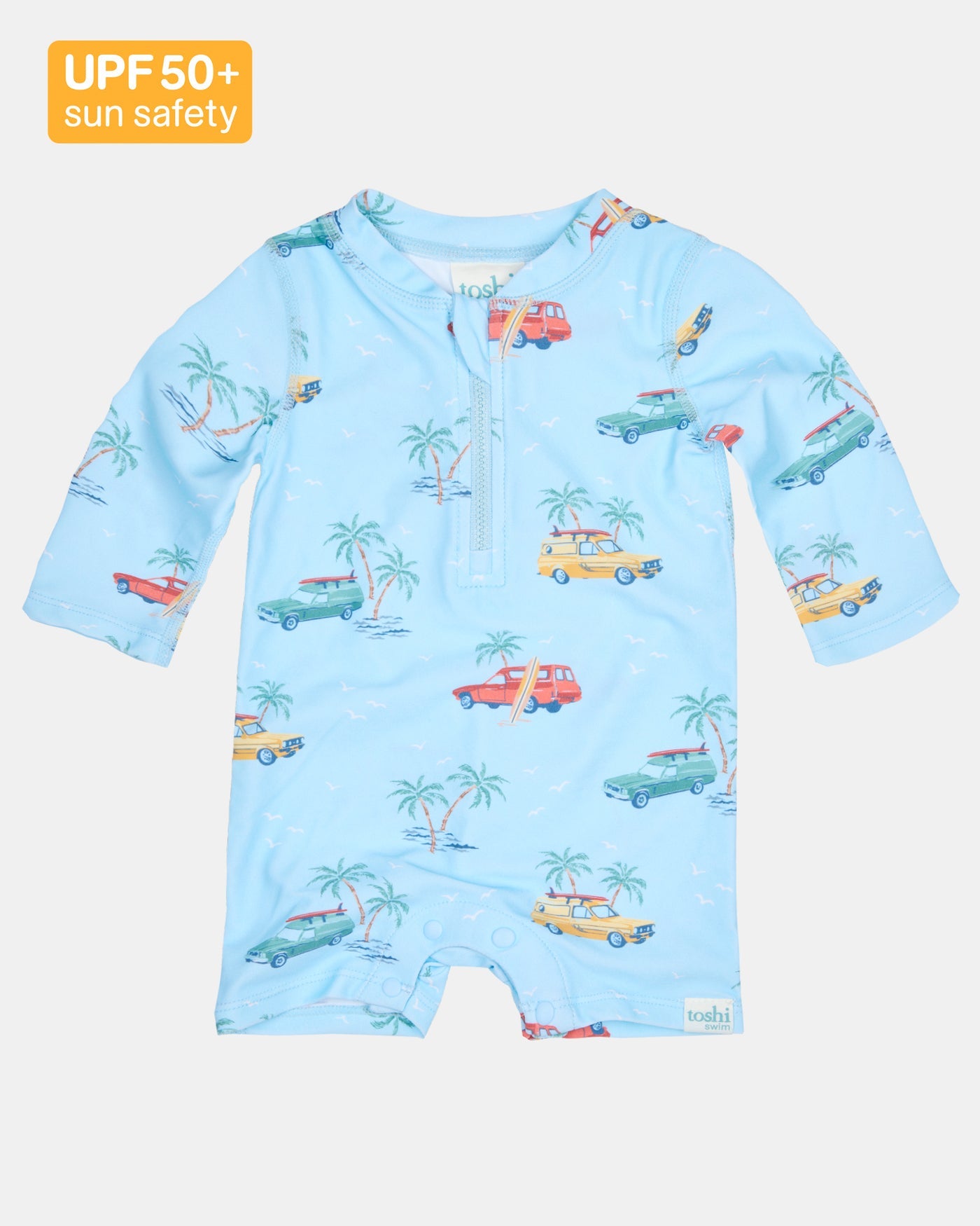 Toshi Swim Onesie L/S Splash - Swell Seekers Sky