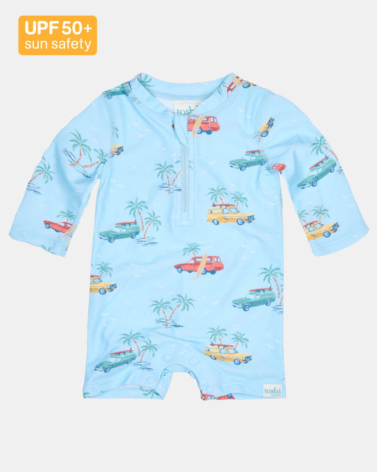 Toshi Swim Onesie L/S Splash - Swell Seekers Sky