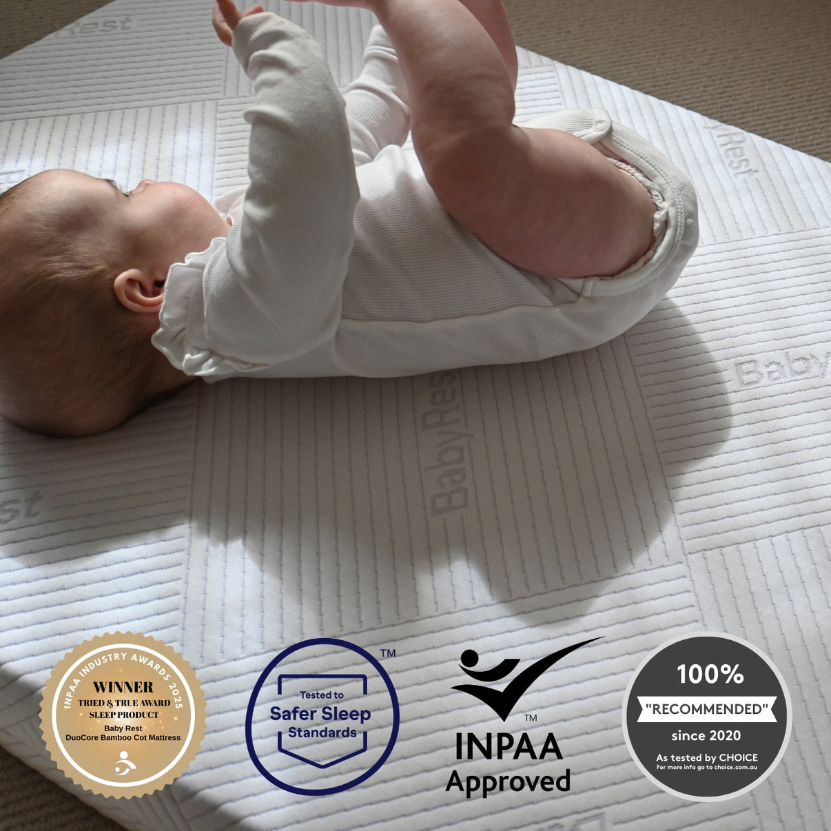 BabyRest DuoCore Bamboo Euro Cot Size Mattress 140 x 70 cm