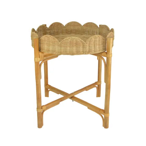 PETTINE RATTAN SIDE TABLE 46X56CM NATURAL