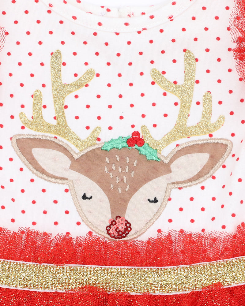 Bébé by Minihaha - REINDEER DRESS WITH LAYERED SKIRT