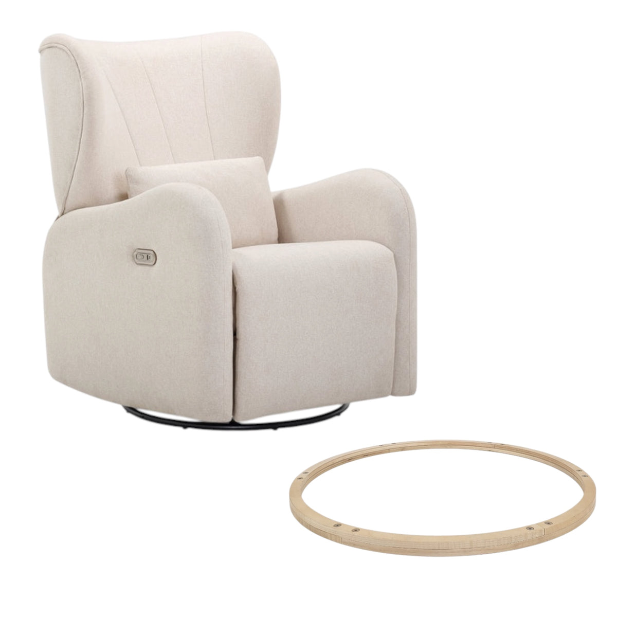 Babyrest Celeste Electric Nursery Chair - Wheat Marle + Free Base Ring