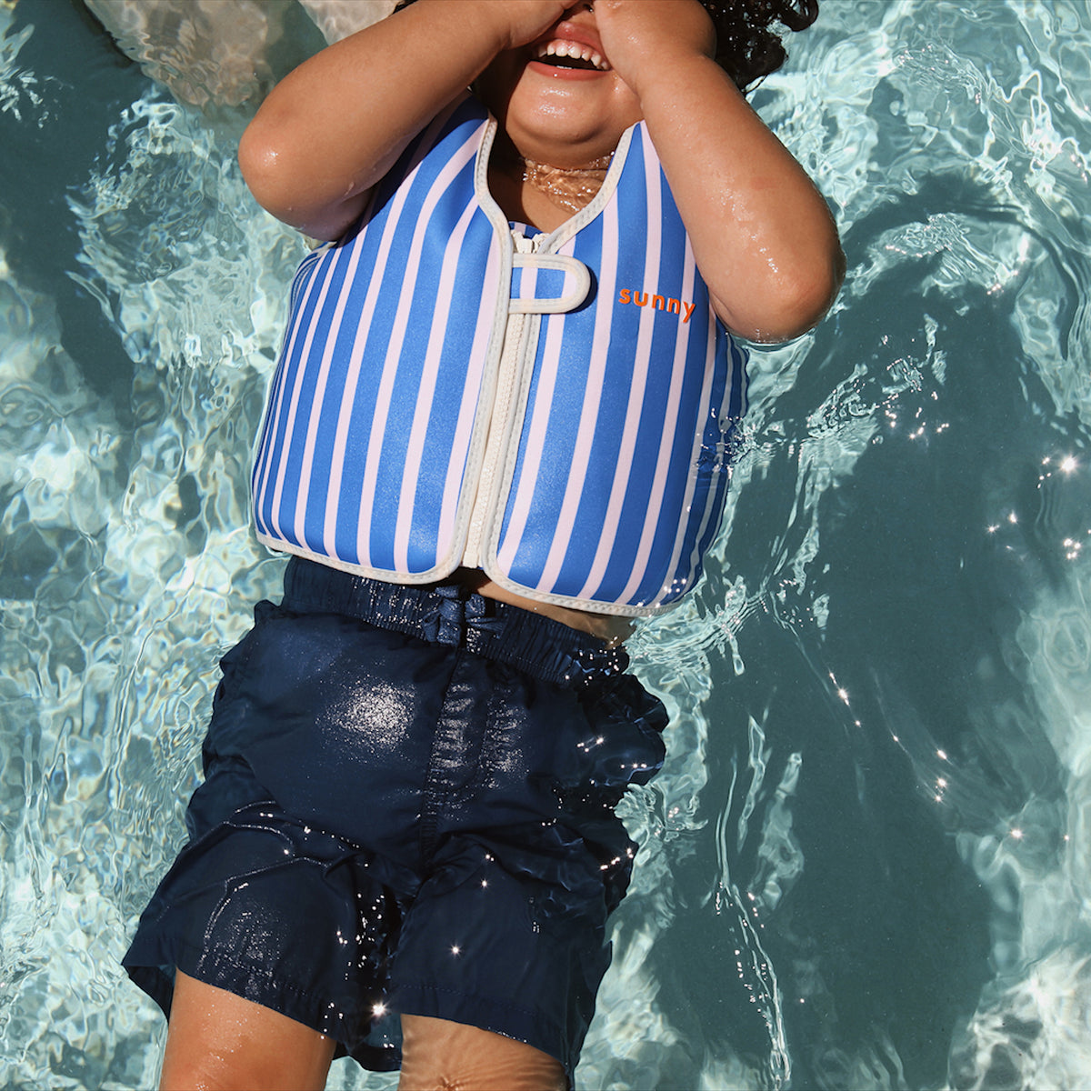 SUNNYLIFE KIDS SWIM VEST - TINO THE TIGER BLUE