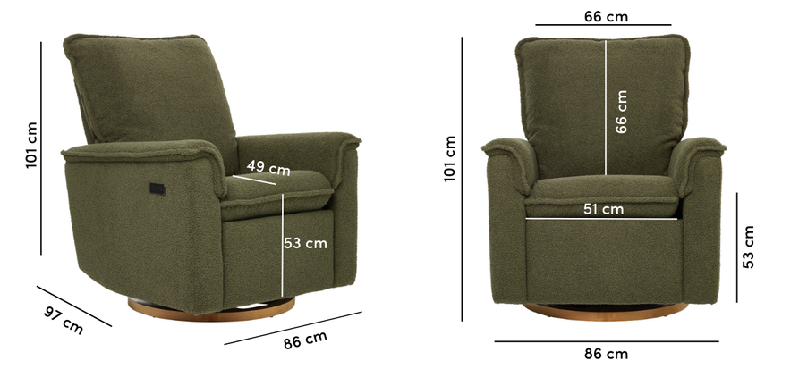 Louie Electric Recliner Glider Nursery Chair - Corduroy