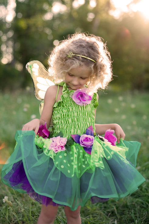 Great Pretenders Green Fairy Blooms Deluxe Dress with Wings