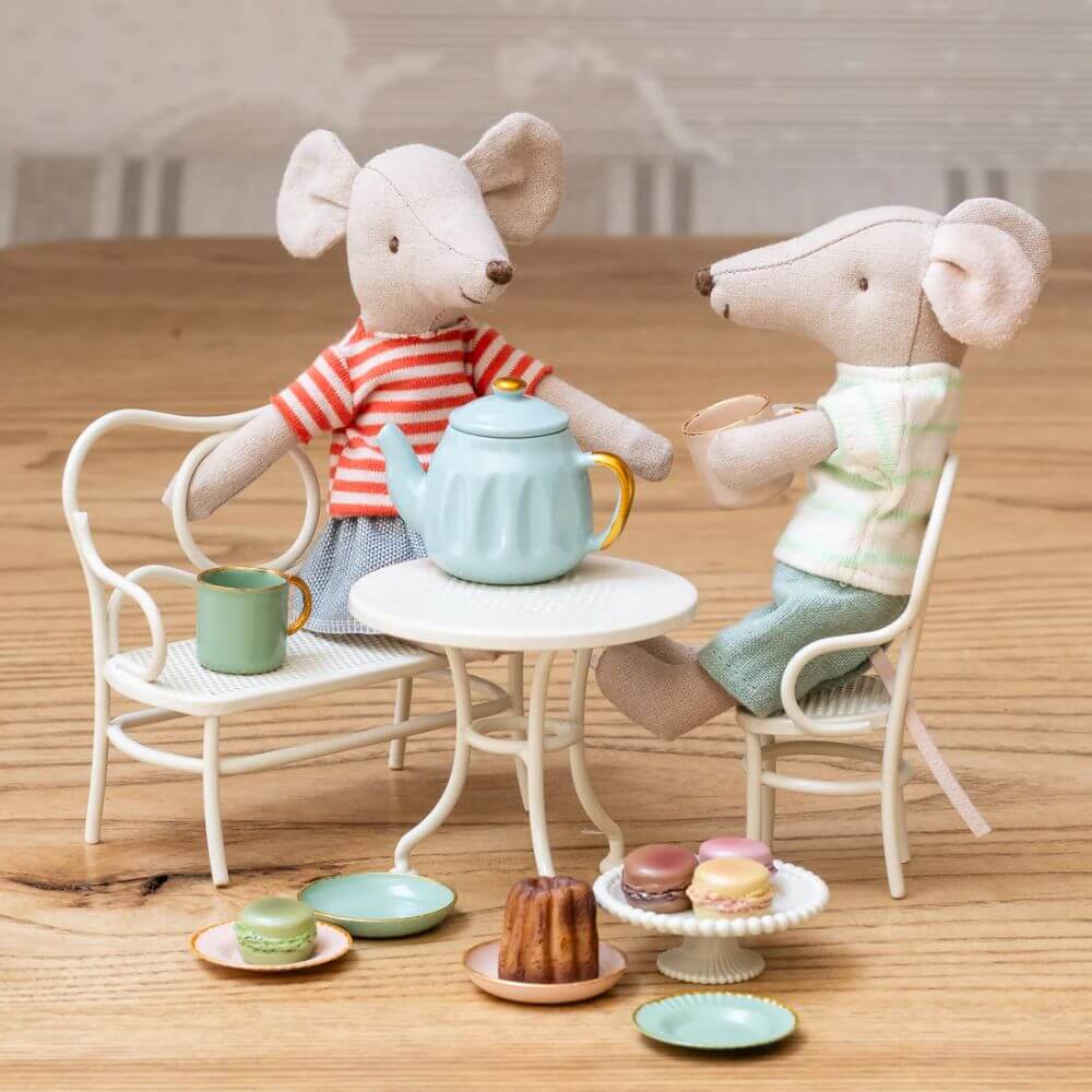 Maileg Cafe Set - Mouse Size Small Off White