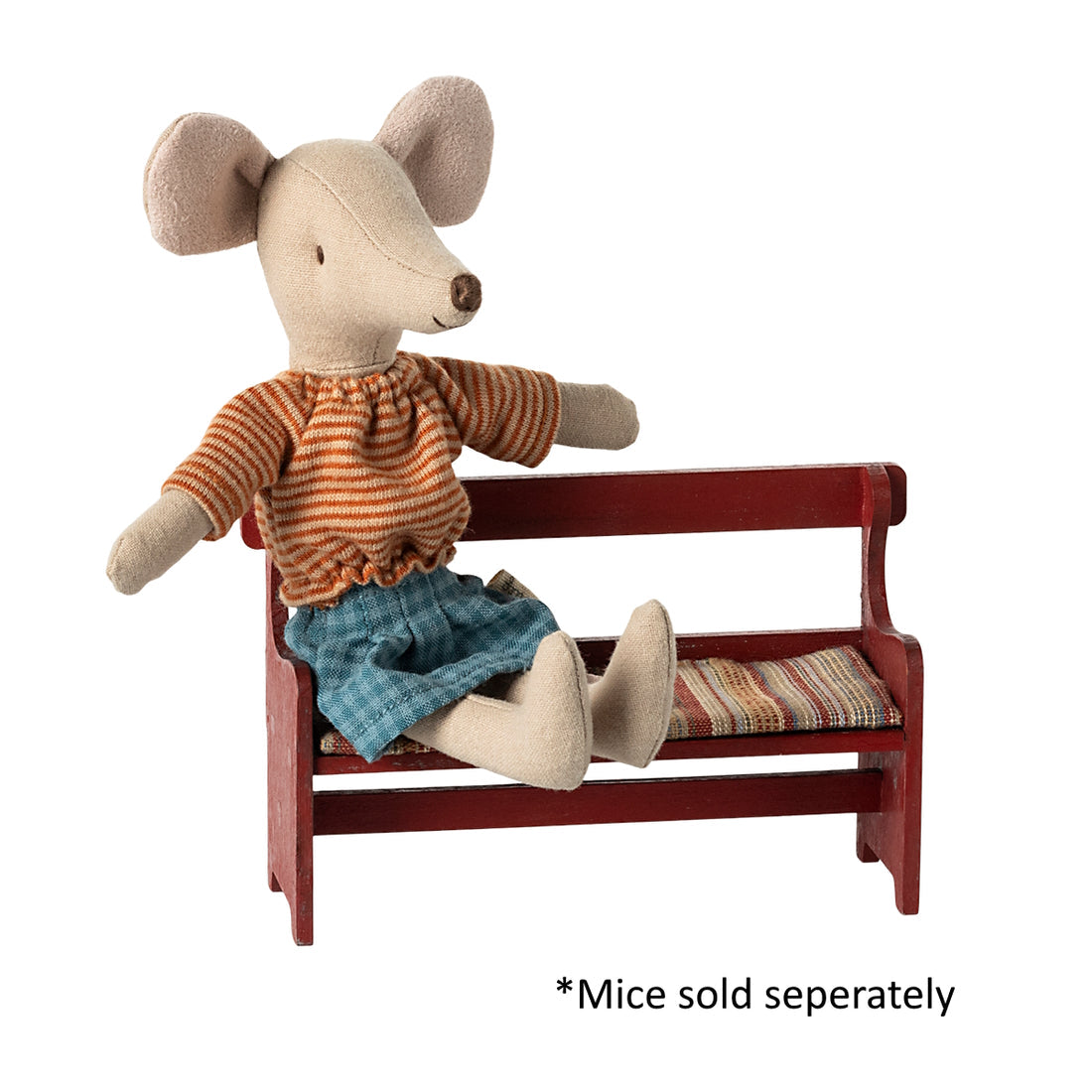 Maileg Bench Mouse Size - Red