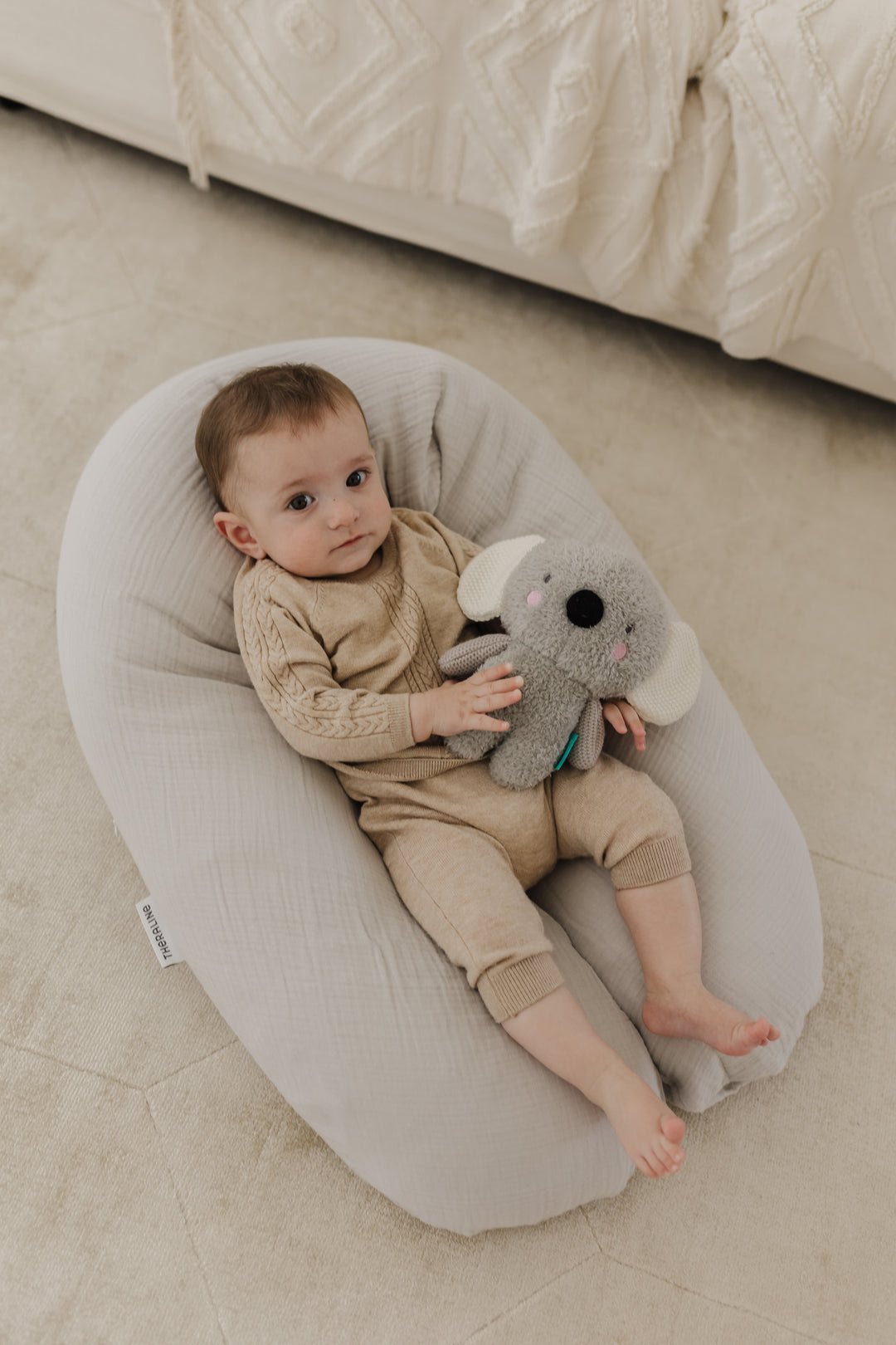 Theraline Muslin Maternity & Nursing Pillow - Light Grey
