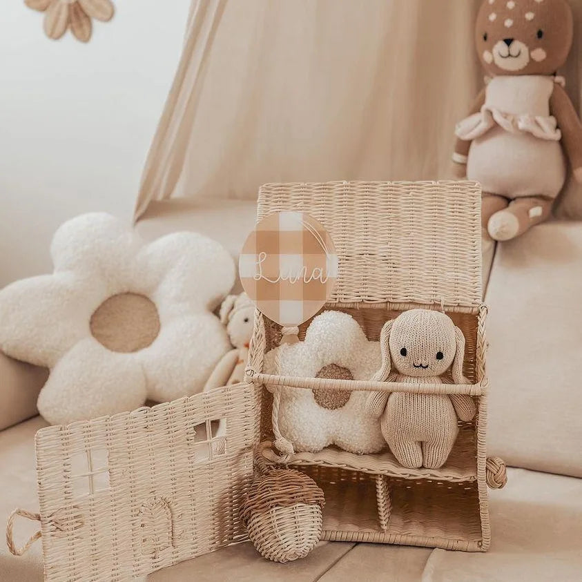 Round Rattan Acorn Rattle | Serenity Kids ™️ - Serenity Kids