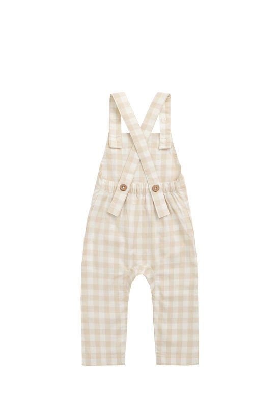 Jamie Kay - Organic Cotton Kingston Overall - Gingham Pale Khaki