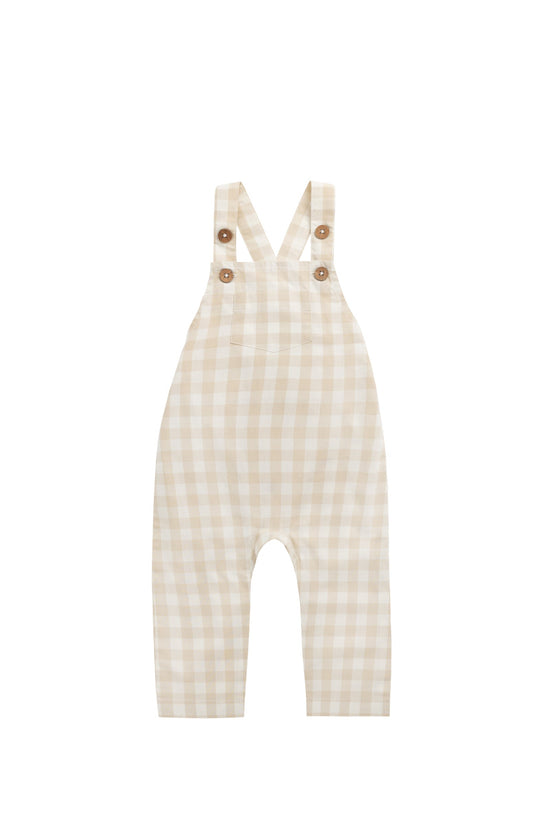 Jamie Kay - Organic Cotton Kingston Overall - Gingham Pale Khaki
