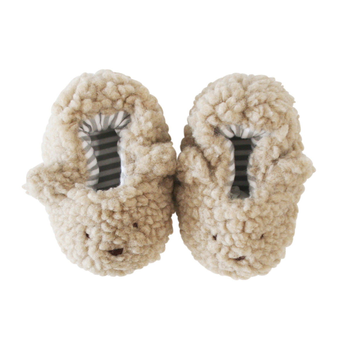 Alimrose Sherpa Bear Booties Oatmeal 0-6mths