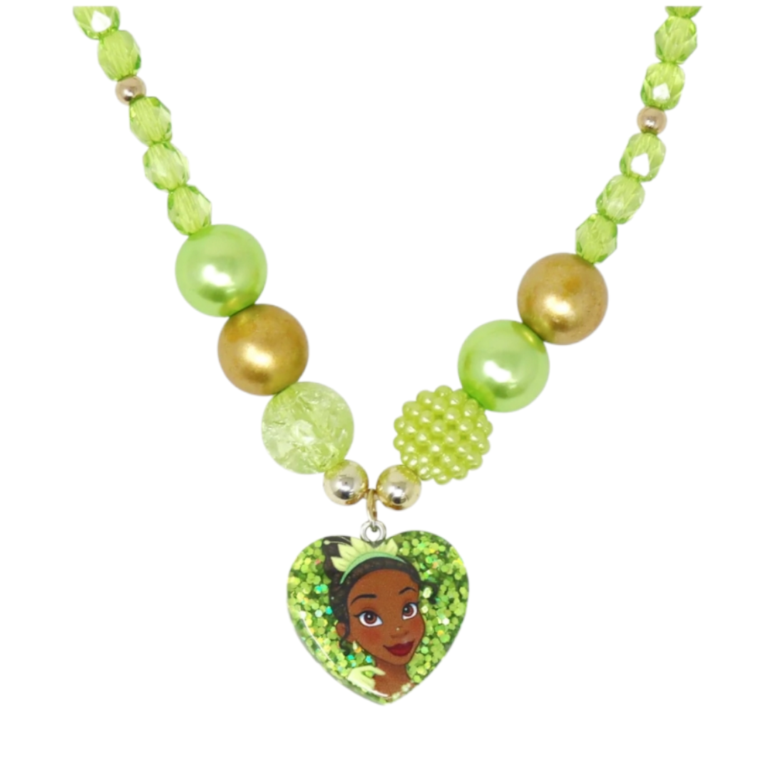 Disney Princess Tiana Pendant Stretch Beaded Necklace & Bracelet