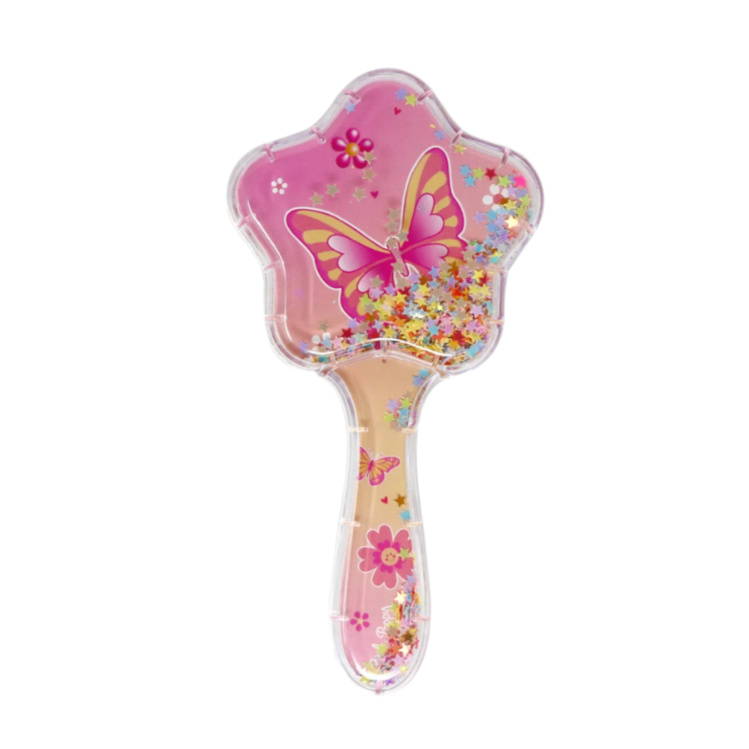 Unicorn & Butterfly Holographic Glitter Hairbrush