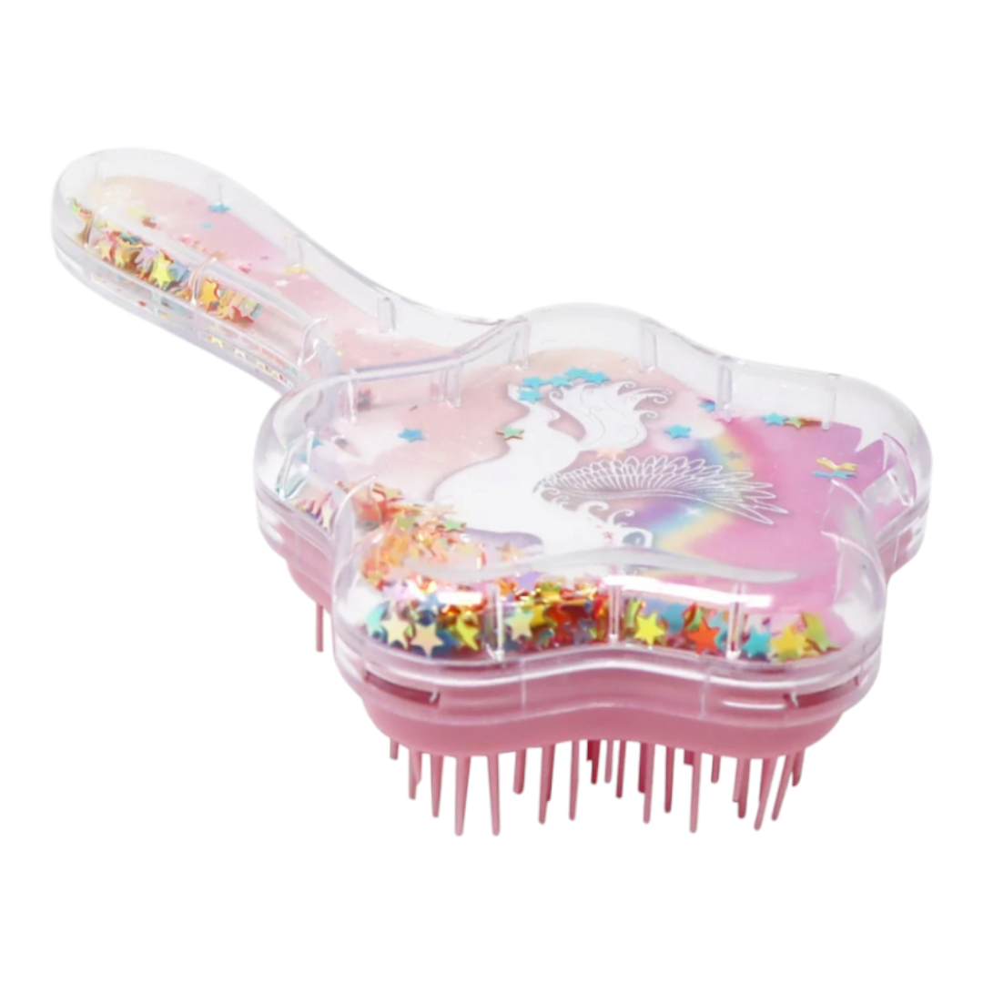 Unicorn & Butterfly Holographic Glitter Hairbrush