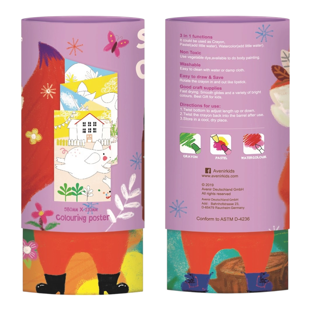 Silky Crayons 12 Pack - Fox