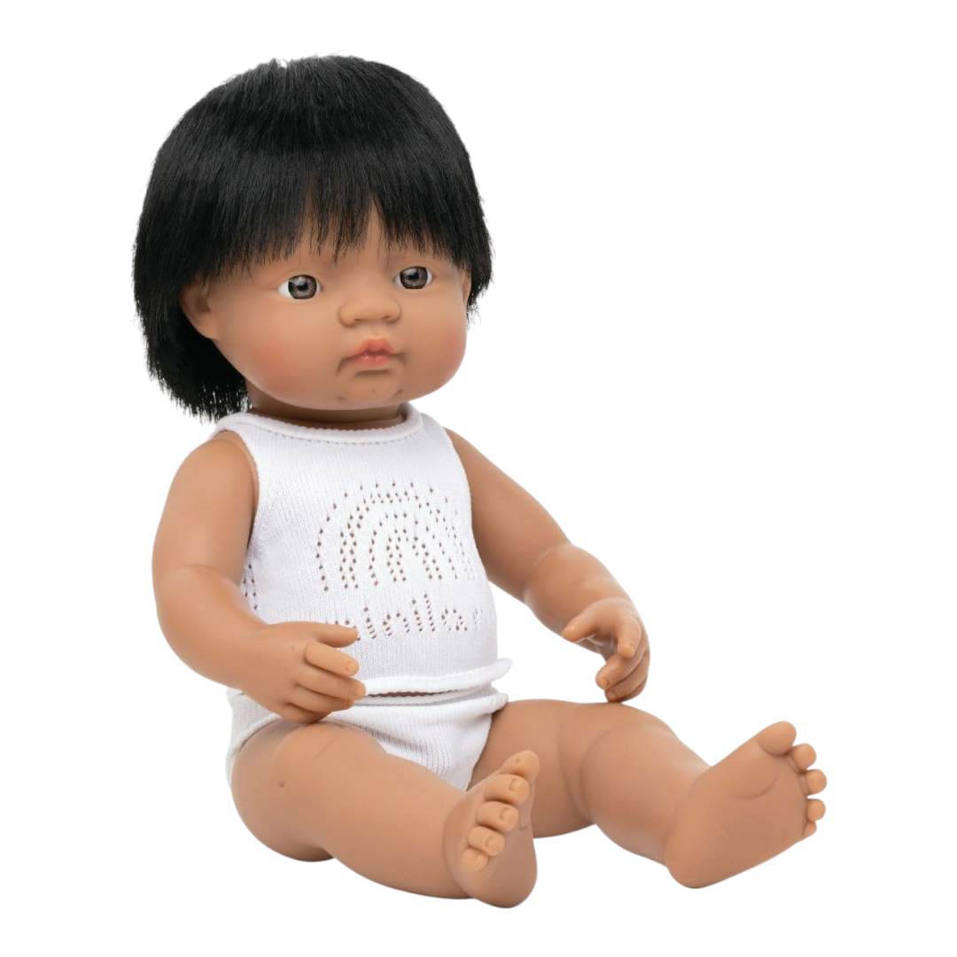 Miniland - Baby Doll - Hispanic Boy 38cm - Anatomically correct