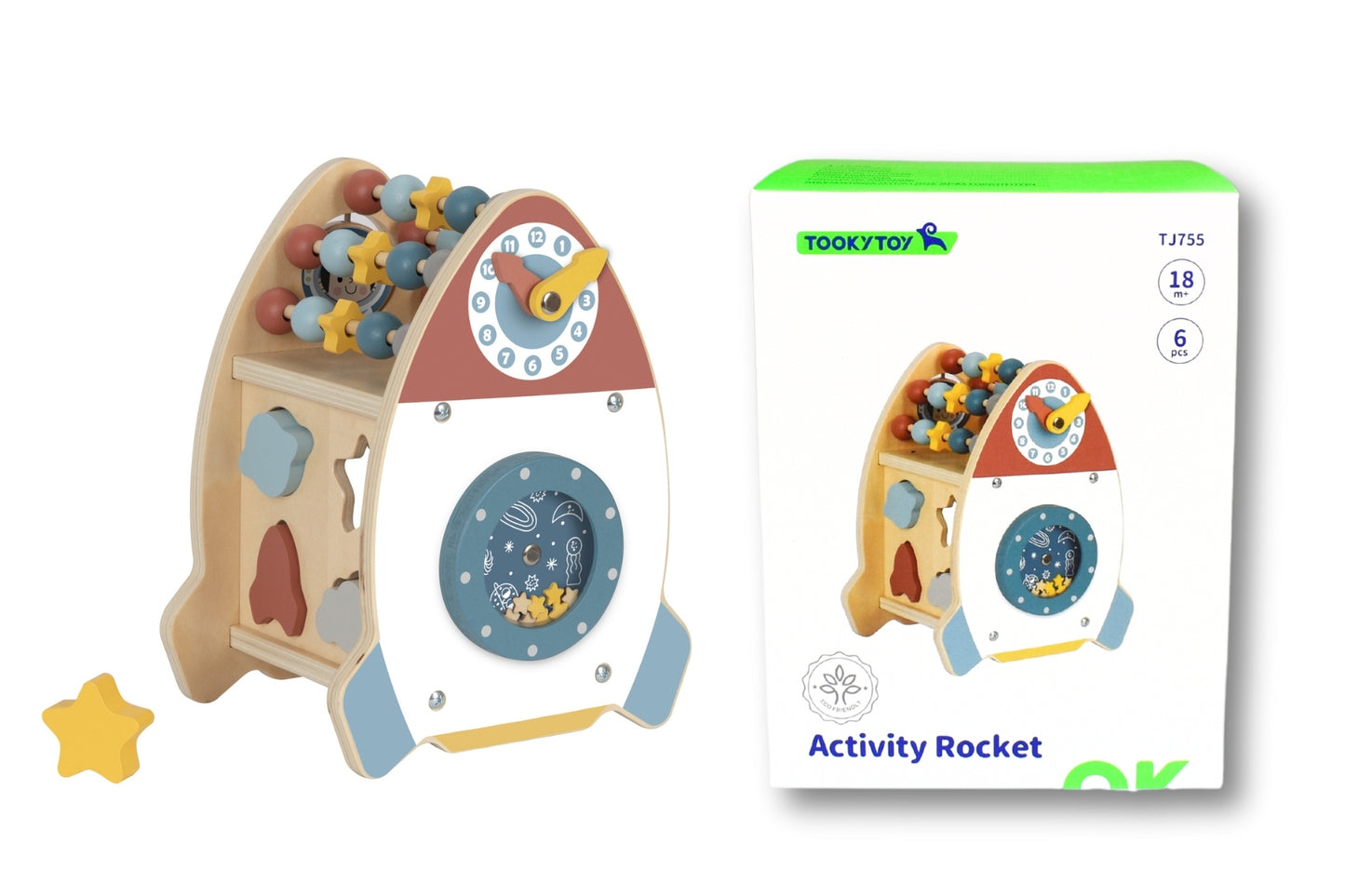 Wooden Activity Space Rocket Toy