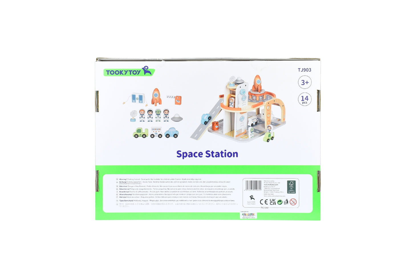 KIDS TOY WOODEN SPACE STATION PLAYSET