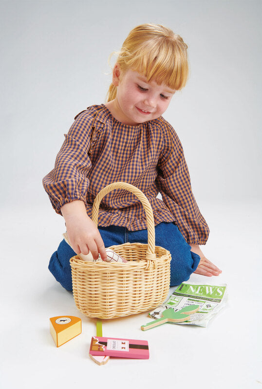 Tender Leaf Toys - Wicker Shopping Basket Market Playset
