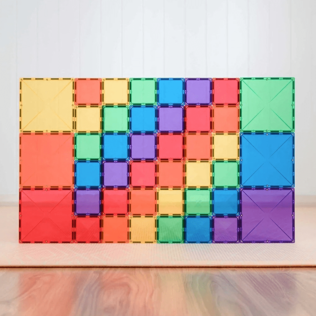 Connetix Magnetic Tiles Rainbow Square Pack 42 Pieces | Serenity Kids
