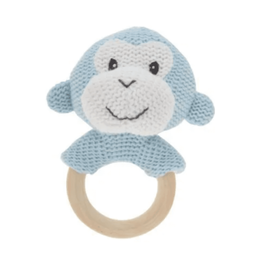 Rollie Pollie - Max The Monkey Rattling Teething Ring - Serenity Kids