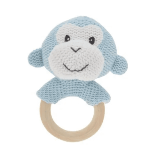 Rollie Pollie - Max The Monkey Rattling Teething Ring - Serenity Kids