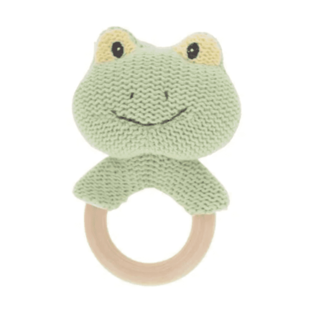 Rollie Pollie- Freddie The Frog Rattling Teething Ring - Serenity Kids