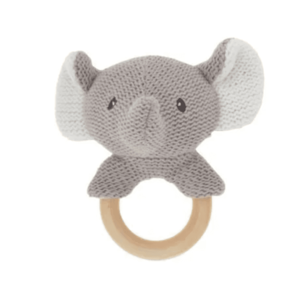 Rollie Pollie - Eddie The Elephant Rattling Teething Ring - Serenity Kids