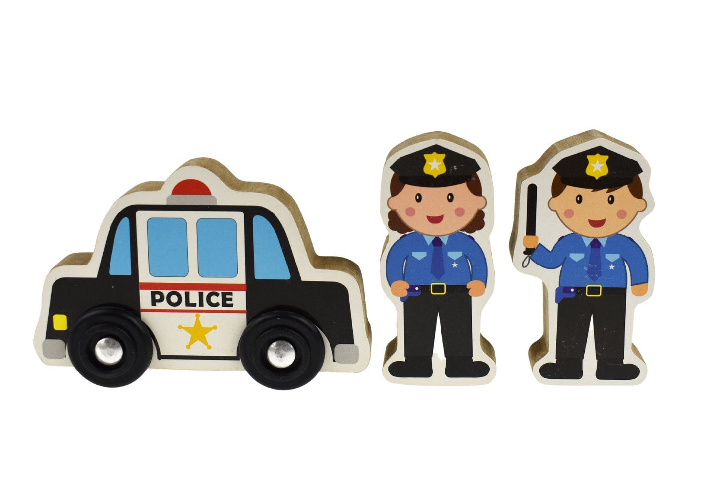 BUSY BOARD METAL LATCH WOODEN PLAYSET - POLICE
